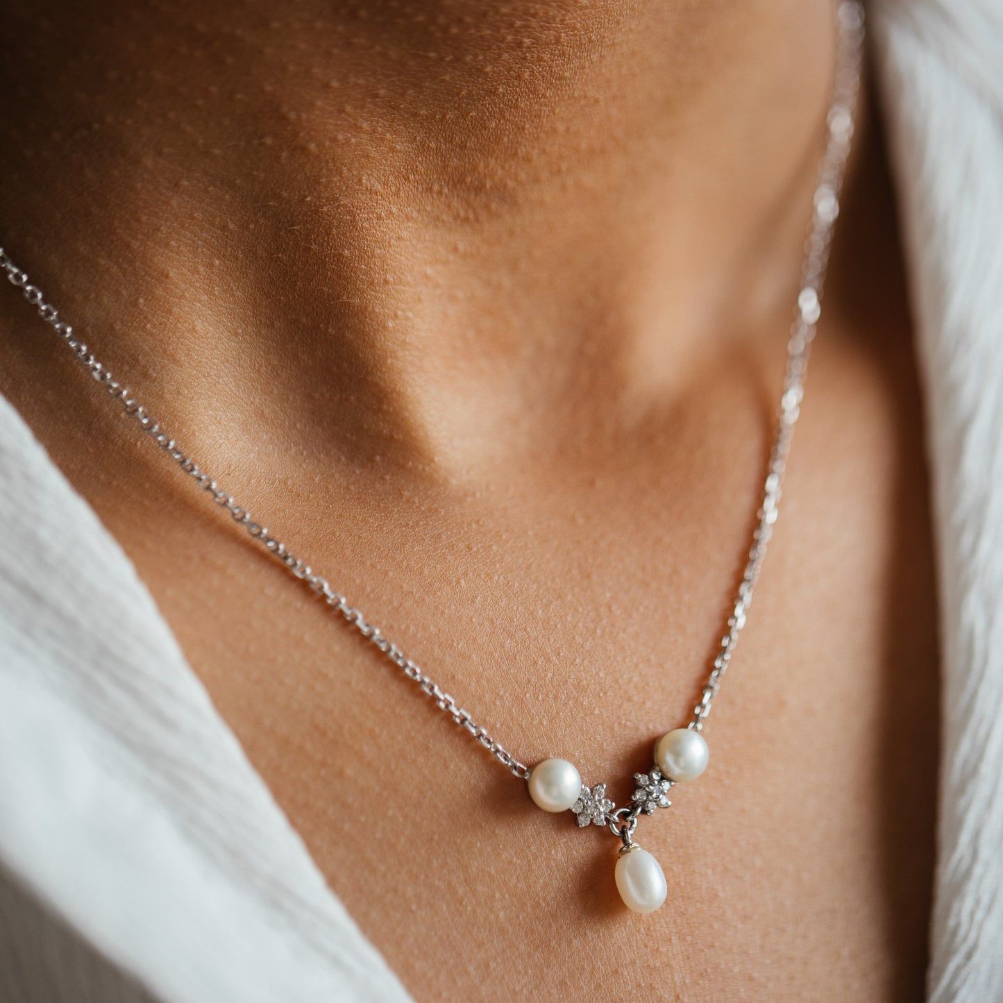 Grace Freshwater Pearl & 92.5 Silver Necklace Set