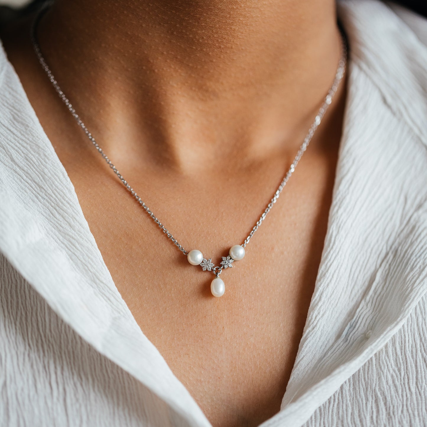 Grace Freshwater Pearl & 92.5 Silver Necklace Set