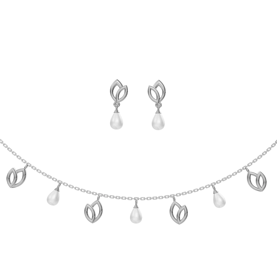 Petra Charms Freshwater pearl & 92.5 Silver Necklace Set
