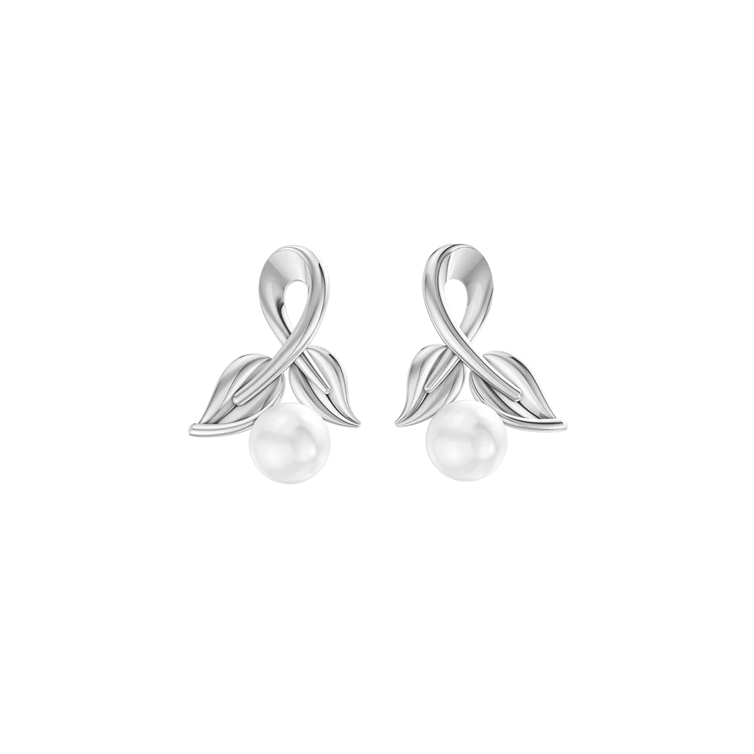 Lira Pearl & 92.5 Silver Studs Earrings