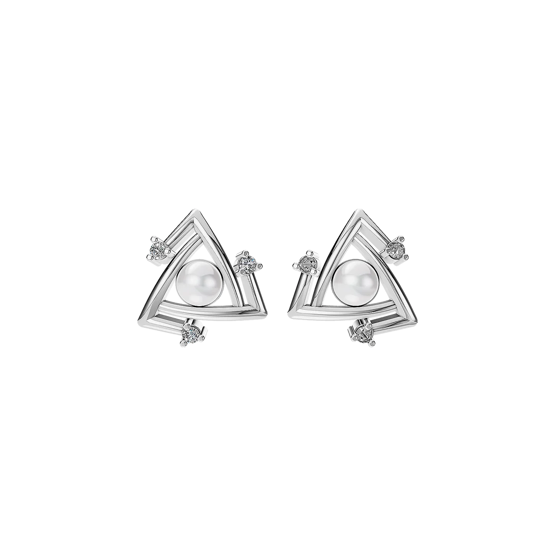 Structure Pearl & 92.5 Silver Earrings