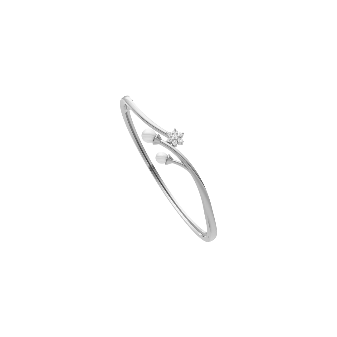 Duelle Freshwater Pearl & 92.5 Silver Kada/Bracelet