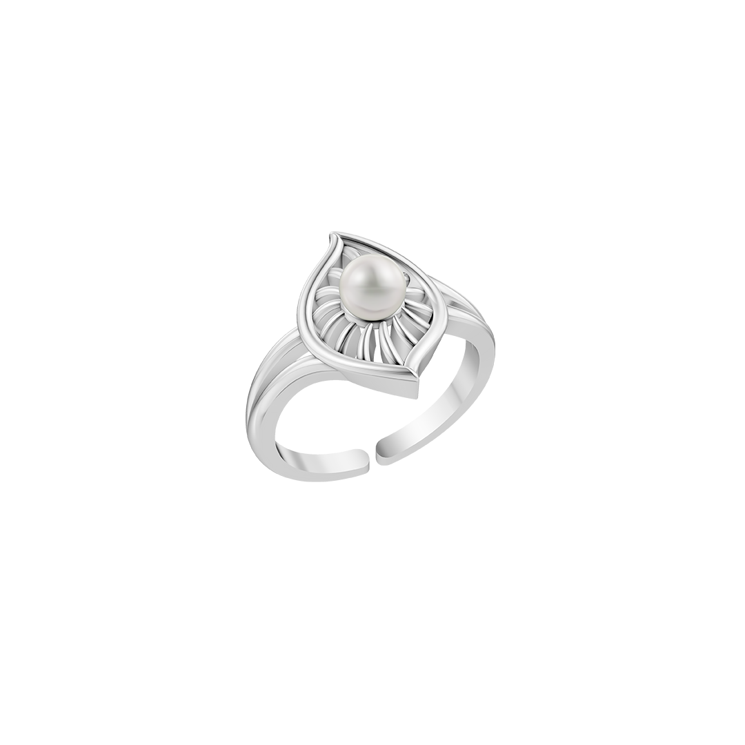Lamina Pearl & 92.5 Silver Finger Ring