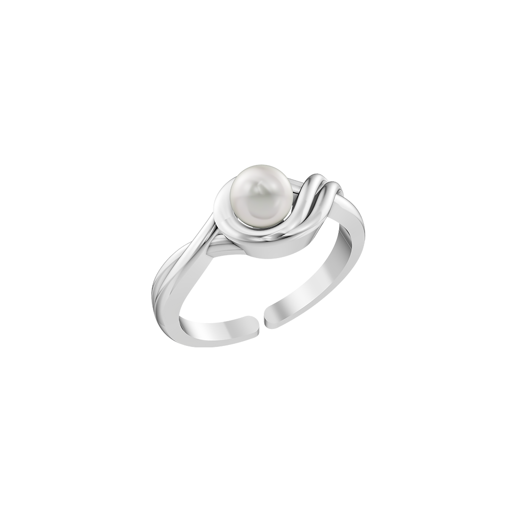 Weva Pearl & 92.5 Silver Finger Ring
