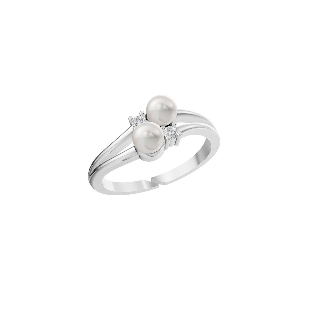 Twine Pearl & 92.5 Silver Finger Ring