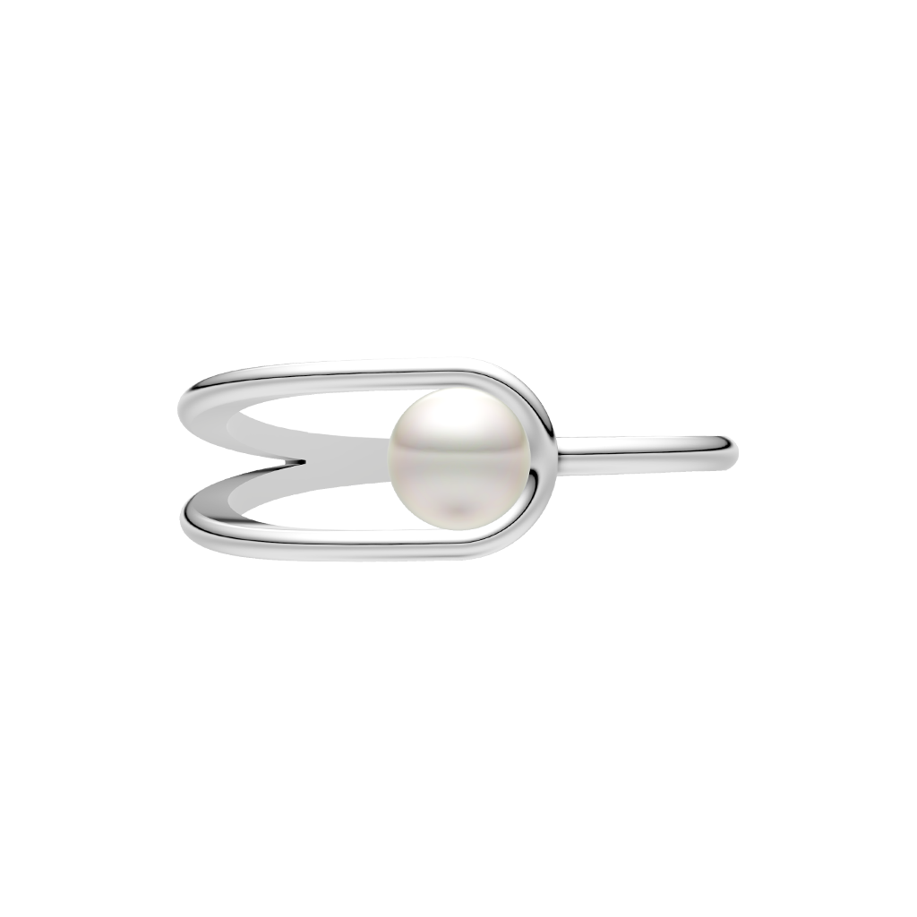 Classic Merge Pearl & 92.5 Silver Finger Ring