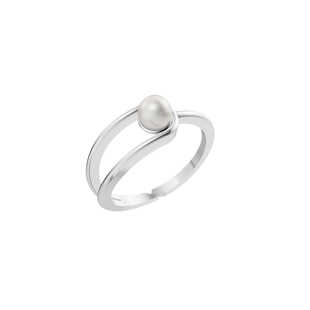 Classic Merge Pearl & 92.5 Silver Finger Ring