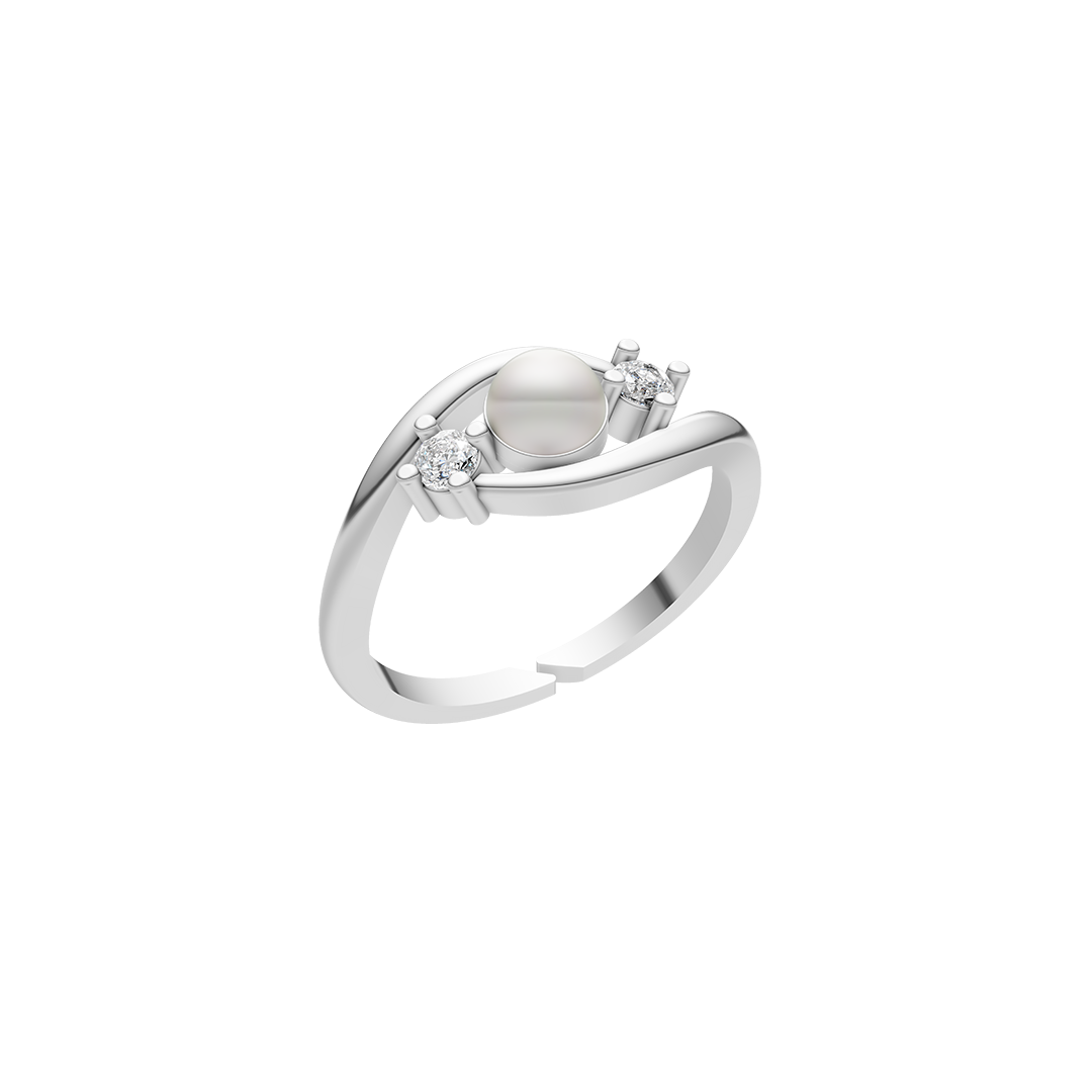 Conflux Pearl & 92.5 Silver Finger Ring