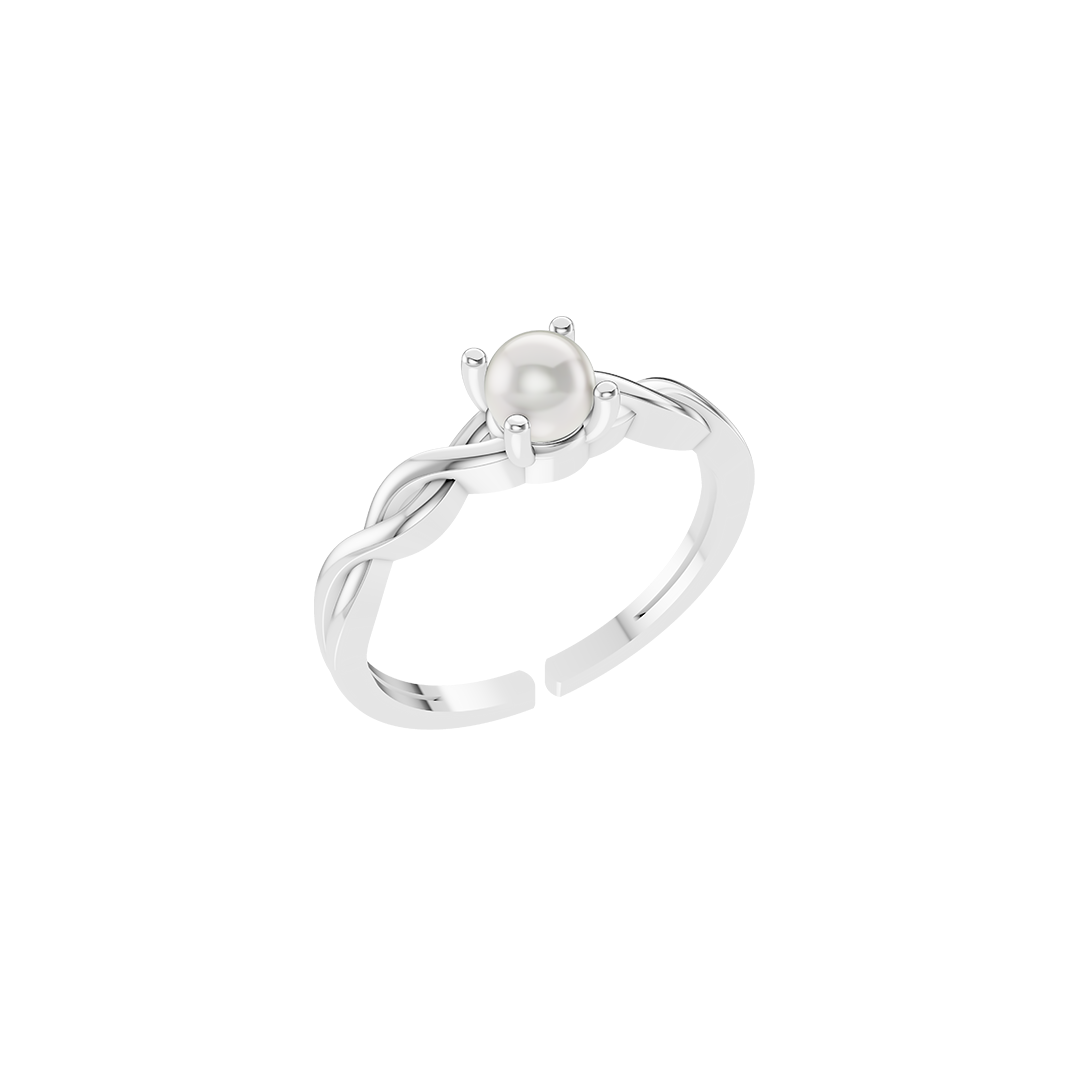 Tressa Pearl & 92.5 Silver Finger Ring