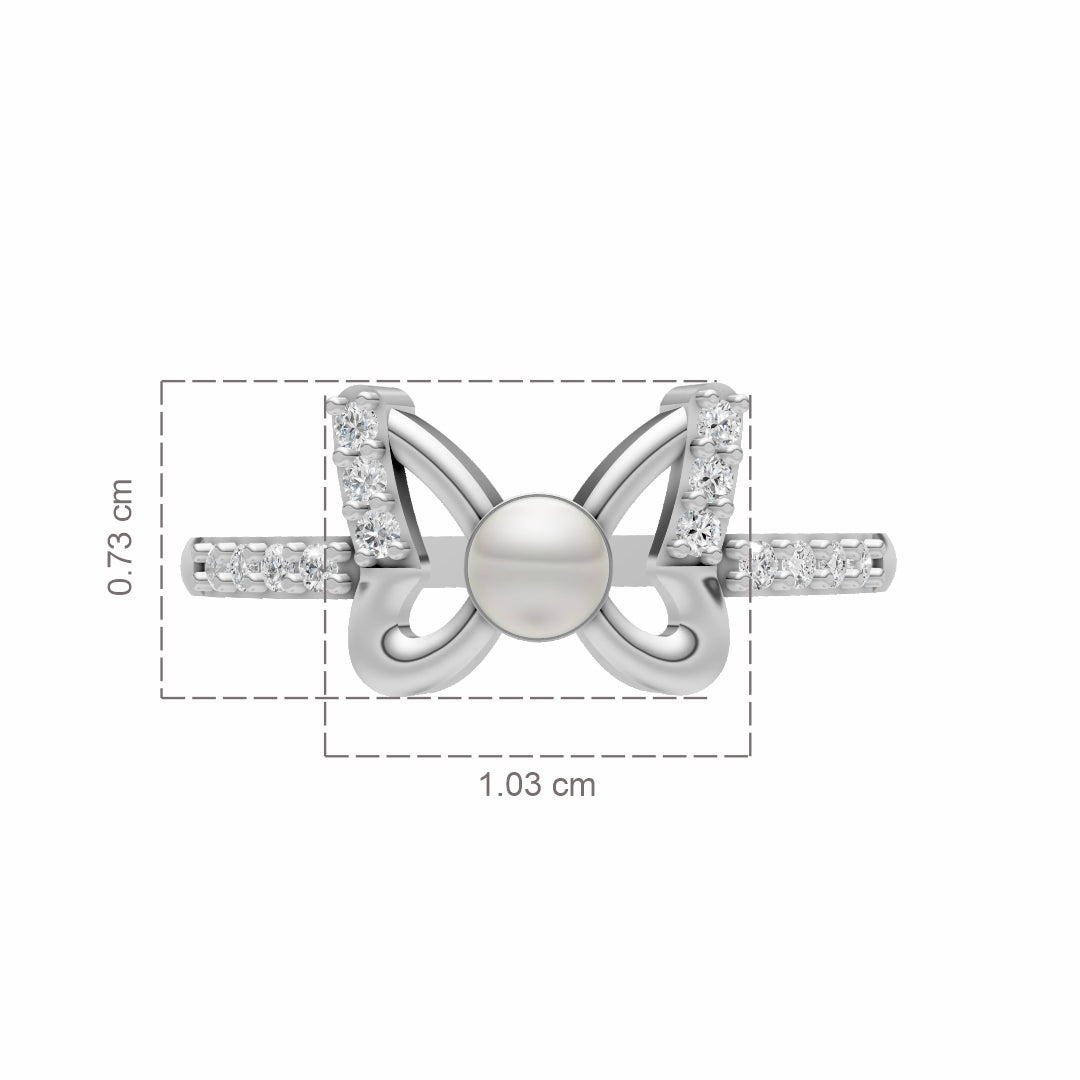 Flutter Pearl & 92.5 Silver Finger Ring