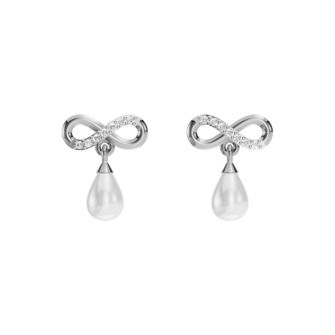 Infinity Freshwater Pearl & 92.5 Silver Necklace Set