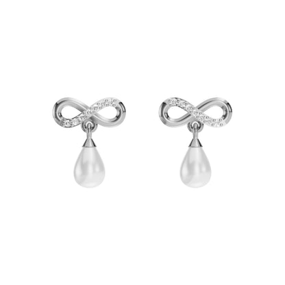 Infinity Freshwater Pearl & 92.5 Silver Necklace Set