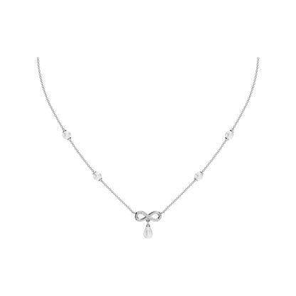 Infinity Freshwater Pearl & 92.5 Silver Necklace Set