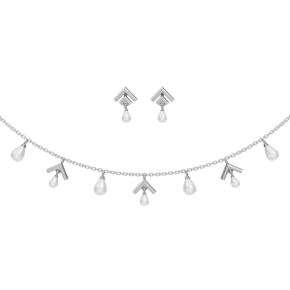 Arlette Charms Freshwater pearl & 92.5 Silver Necklace Set