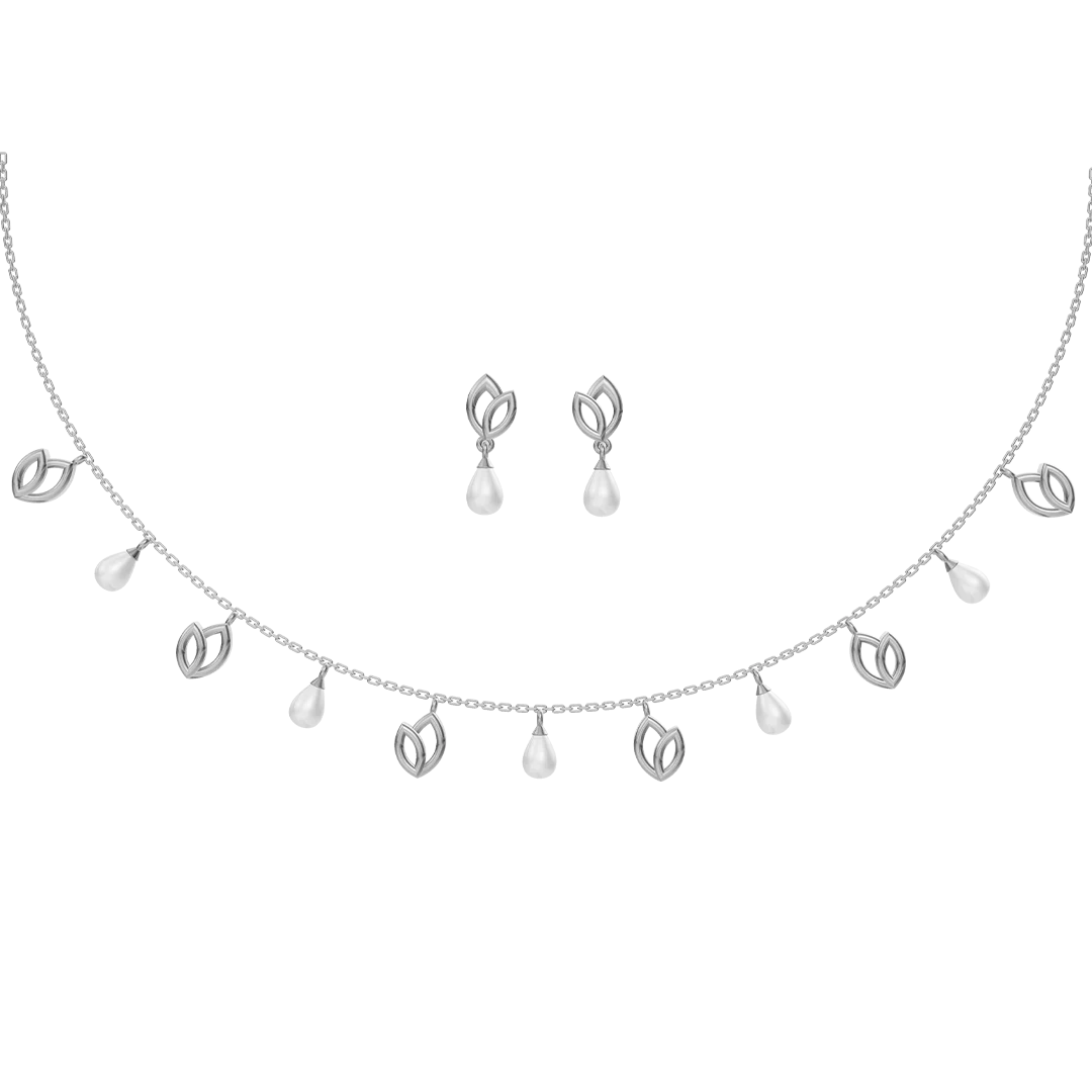 Petra Charms Freshwater pearl & 92.5 Silver Necklace Set