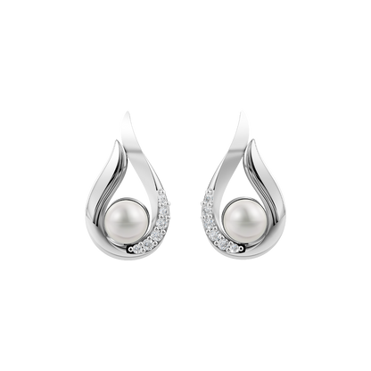 Classic Grace Pearl & 92.5 Silver Stud Earrings
