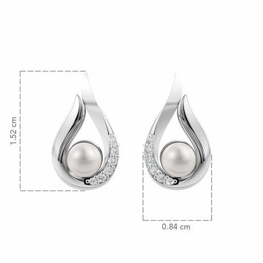 Classic Grace Pearl & 92.5 Silver Stud Earrings