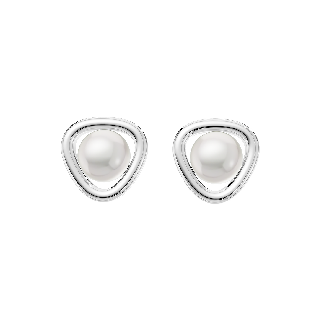 Minimalist Pearl & 92.5 Silver Earrings