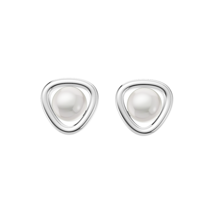 Minimalist Pearl & 92.5 Silver Earrings