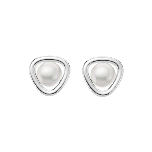 Minimalist Pearl & 92.5 Silver Earrings