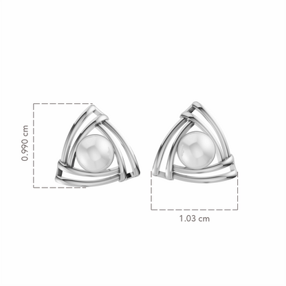 Prism Pearl & 92.5 Silver Studs Earrings