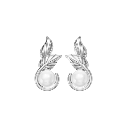 Elara Pearl & 92.5 Silver Studs Earrings