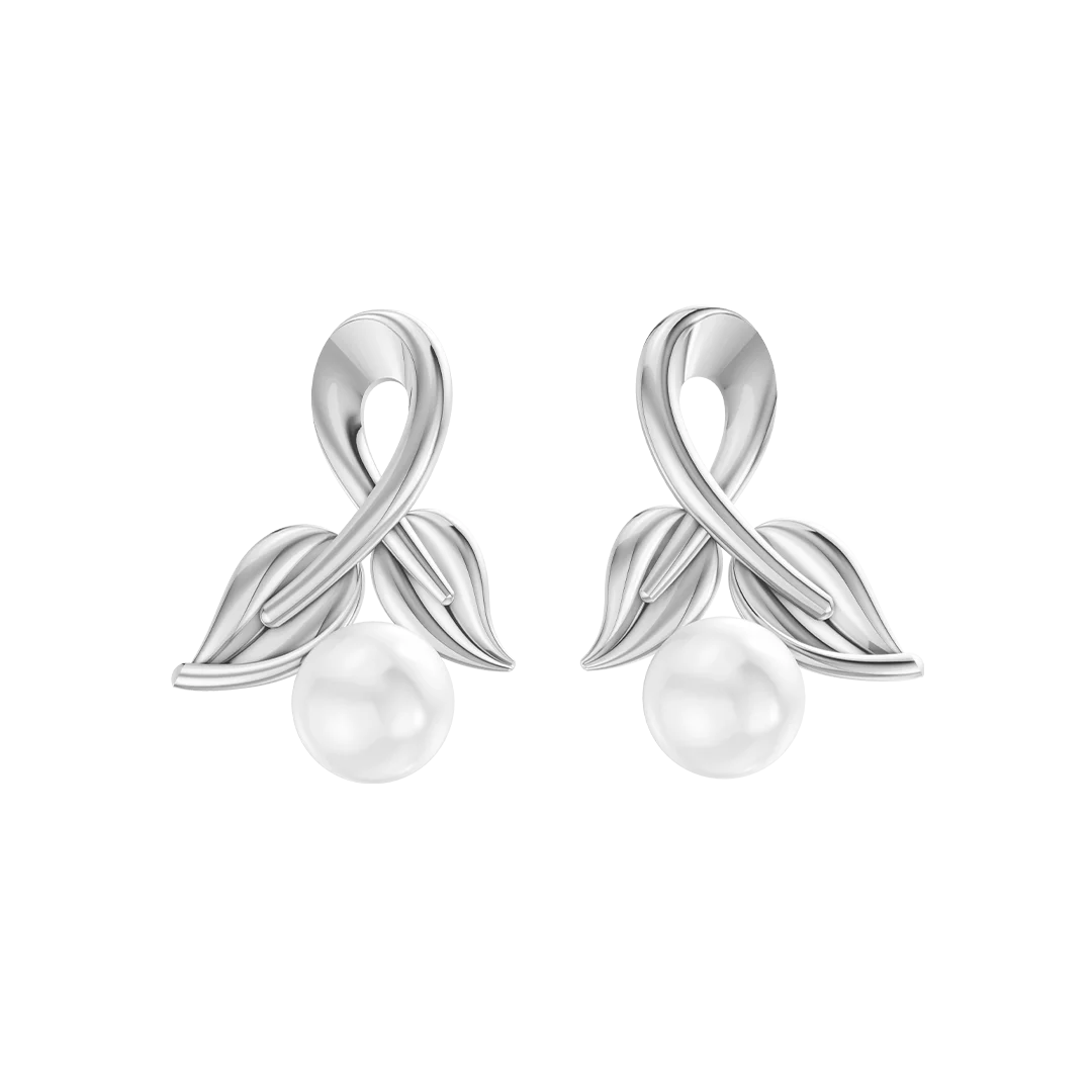 Lira Pearl & 92.5 Silver Studs Earrings