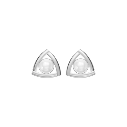 Tria Pearl & 92.5 Silver Studs Earrings