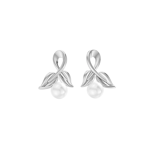 Lira Pearl & 92.5 Silver Studs Earrings