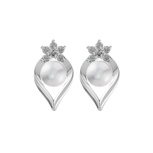 Pearlaire Pearl & 92.5 Silver Stud Earrings