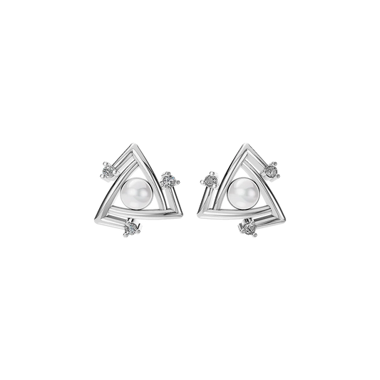 Structure Pearl & 92.5 Silver Earrings