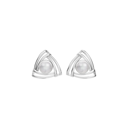Prism Pearl & 92.5 Silver Studs Earrings