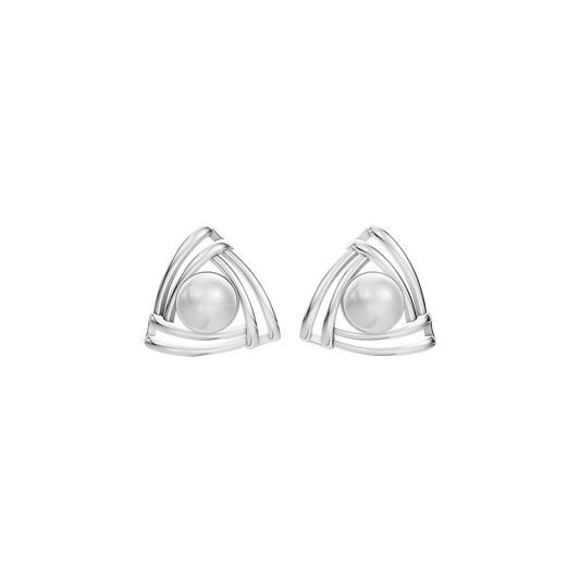 Prism Pearl & 92.5 Silver Studs Earrings