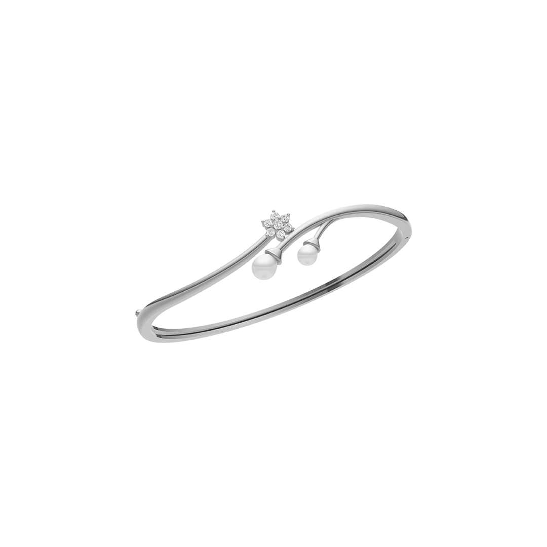 Duelle Freshwater Pearl & 92.5 Silver Kada/Bracelet