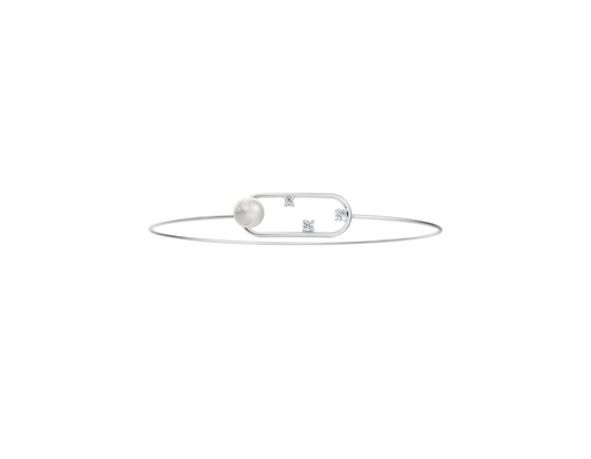 Grace lock Pearl & 92.5 Silver Kada/Bracelet