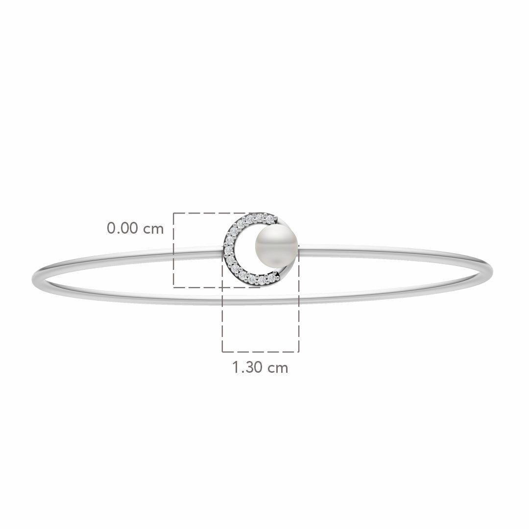 Halo Pearl and  92.5 Silver Kada/Bracelet