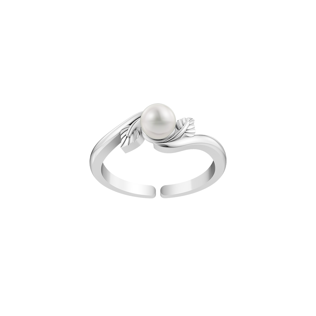 Tinyleaf Pearl & 92.5 Silver Finger Ring