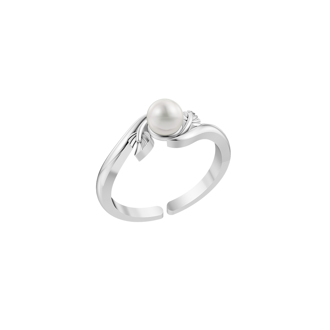 Tinyleaf Pearl & 92.5 Silver Finger Ring