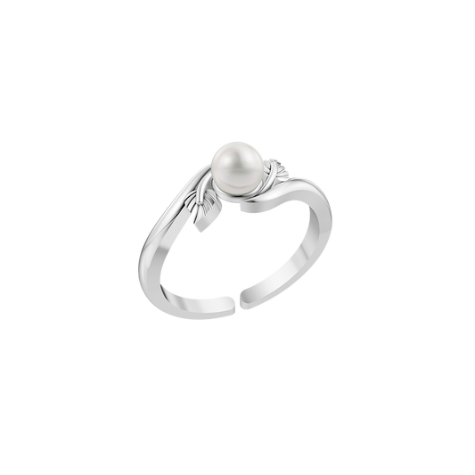 Tinyleaf Pearl & 92.5 Silver Finger Ring