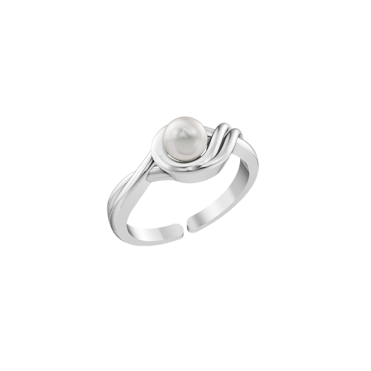 Weva Pearl & 92.5 Silver Finger Ring