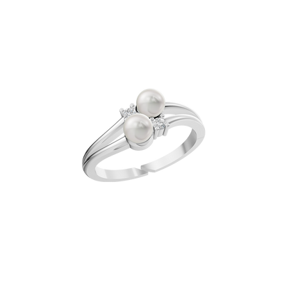 Twine Pearl & 92.5 Silver Finger Ring