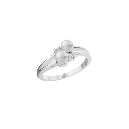 Twine Pearl & 92.5 Silver Finger Ring