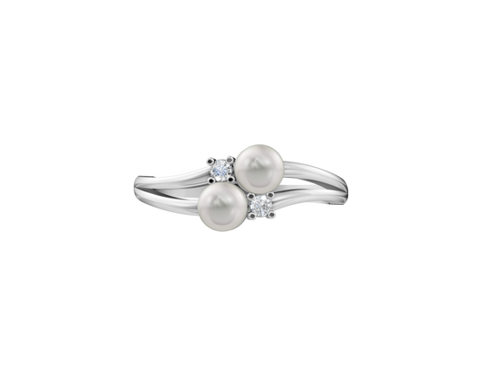 Twine Pearl & 92.5 Silver Finger Ring