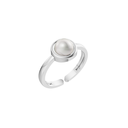 Elegant Pearl & 92.5 Silver Finger Ring