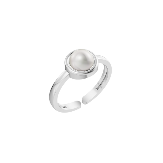 Elegant Pearl & 92.5 Silver Finger Ring