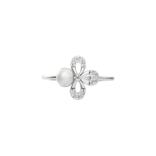 Trillium Pearl & 92.5 Silver Finger Ring