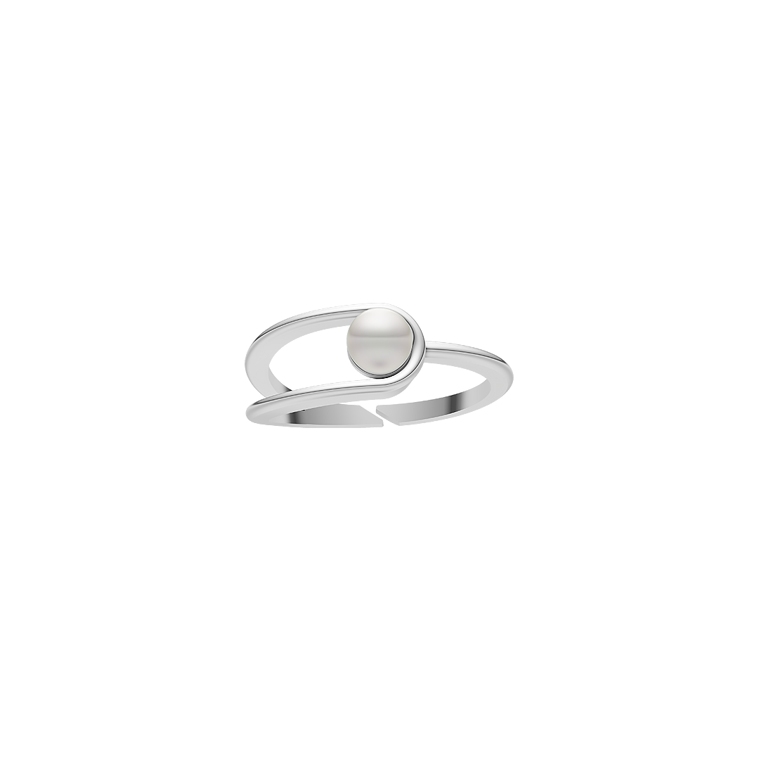 Classic Merge Pearl & 92.5 Silver Finger Ring