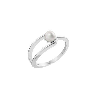 Classic Merge Pearl & 92.5 Silver Finger Ring