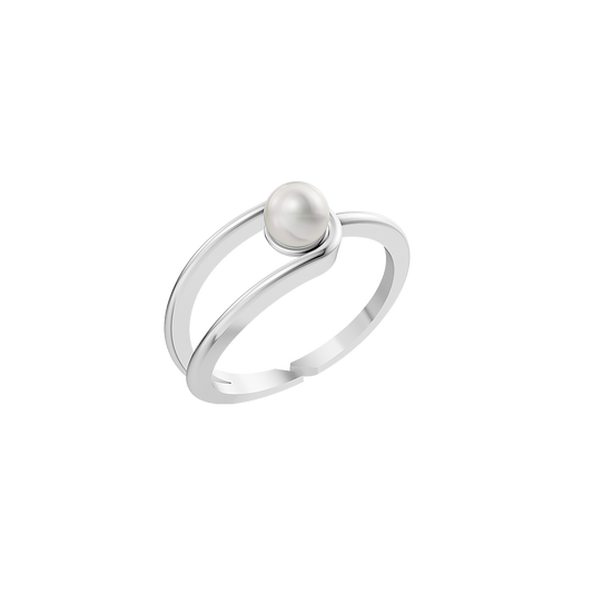 Classic Merge Pearl & 92.5 Silver Finger Ring