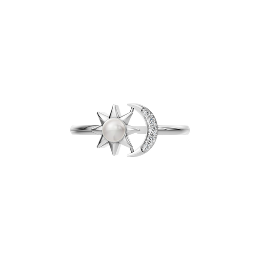 Syzygy Pearl & 92.5 Silver Finger Ring